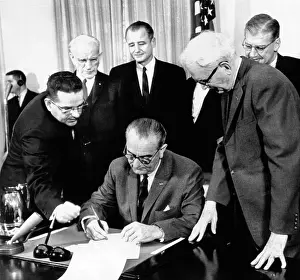 Legislation Prints: President Lyndon Johnson signs the 24th Amendment to the Constitution