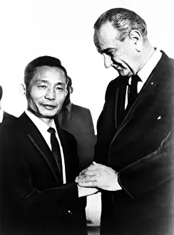 Csubeta15061 Prints: President Lyndon Johnson with South Korean President Park Chung Hee