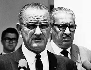 Thurgood Prints: President Lyndon Johnson with Supreme Court nominee, Thurgood Marshall