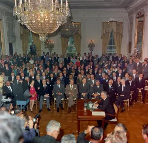 Chandelier Prints: President Lyndon Johnson televised address following the signing of the Civil Rights Act
