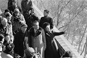 Red China Prints: President and Mrs. Richard Nixon visiting the Great Wall of China