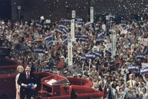 Conservatives Prints: President and Nancy Reagan receive enthusiastic acclaim the at the Republican National Convention