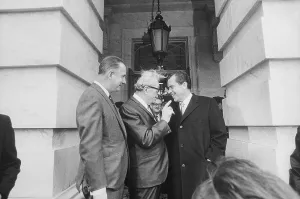 Vice Presidents Prints: President Nixon conversing with Republican minority leader Senator Dirksen center