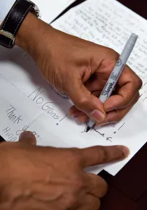 Manmade Prints: President Obama signs letters from children on their concerns about gun violence and school safety