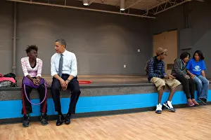 Cleveland Prints: President Obama talks to kids at the Boys and Girls Clubs of Cleveland
