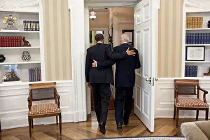 Presidential Ambitions Prints: President Obama and VP Joe Biden going to the Oval Office Private Dining Room for lunch