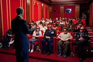 Families Prints: President Obama welcomes service members and their families to the White House Family Theater