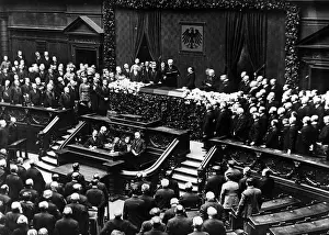 Germany Prints: President Paul von Hindenberg celebrating the fifth anniversary of his taking over the presidency of the Repbublic of