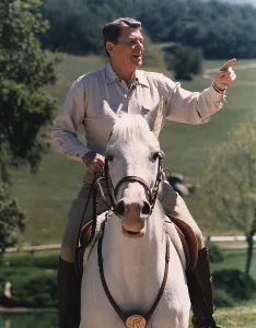 Casual Prints: President Reagan riding his horse El Alamein at his California home Rancho Del Cielo