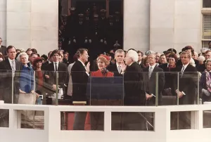 Red Coat Prints: President Reagan being sworn in on Inaugural Day U