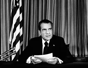 Impeachment Prints: President Richard Nixon declared his innocence in the Watergate scandal