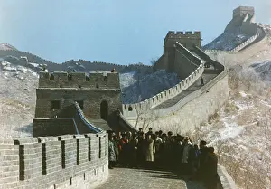 Red China Prints: President Richard Nixon and his entourage on the Great Wall during his trip to China