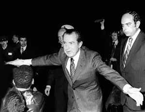 Monetary Policy Prints: President Richard Nixon extends himself greeting people at Angra do Heroismo