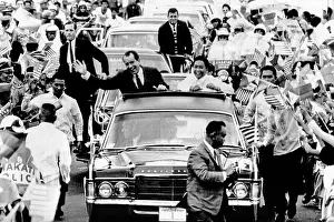 Ferdinand Prints: President Richard Nixon and Ferdinand Marcos during motorcade to Malacanang Palace in Manila