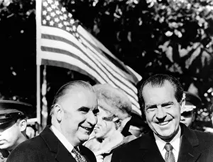 Georges Prints: President Richard Nixon greets French President Georges Pompidou at the White House