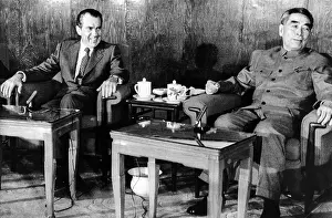 Peking Prints: President Richard Nixon and Premier Chou En-lai before their first Plenary session for their formal meetings