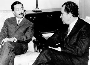 South Vietnamese Prints: President Richard Nixon talks with South Vietnamese Vice President Nguyen Cao Ky in Paris