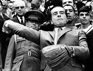 Throwing Prints: President Richard Nixon tosses out the first ball of 1969 baseball season