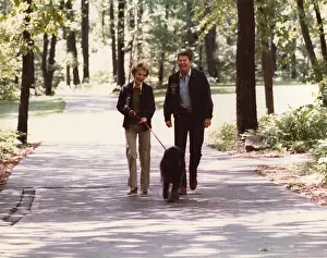 Conservative Prints: President Ronald and Nancy Reagan walking Lucky