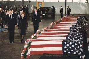 Memorial Prints: President Ronald Reagan and First Lady Nancy Reagan honoring the victims of the bombing of the U