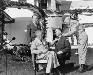 Morocco Prints: President Roosevelt with Major General George Patton