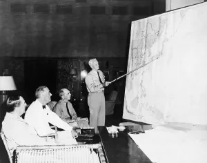 Douglass Prints: President Roosevelt meeting with General Douglas MacArthur
