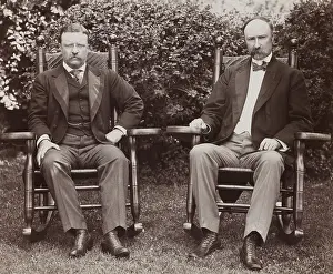 White Collar Prints: President Theodore Roosevelt and his 1904 running mate, Senator Charles Fairbanks