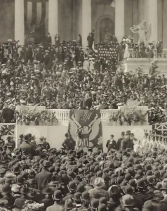 Formal Dress Prints: President Theodore Roosevelt delivering his inaugural address at US Capitol
