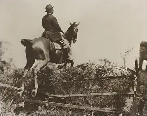 Jumper Prints: President Theodore Roosevelt jumping on his stallion, Bleistein, Chevy Chase Club, 1902