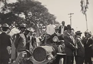 Lcgr1704 Prints: President Theodore Roosevelt standing in a car at Caguas