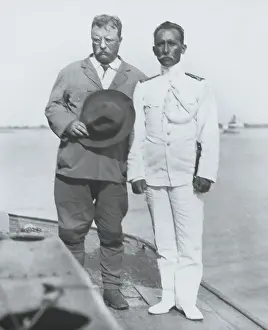 Posing Prints: President Theodore Roosevelt stands on a boat with Marshal Cndido Rondon