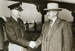Rs3wn Prints: President Truman seeing Gen. Dwight Eisenhower off to Paris