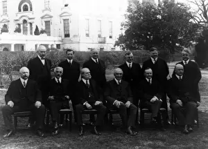 Tea Pot Dome Prints: President Warren G. Harding and his cabinet posed on the White House Lawn in 1921