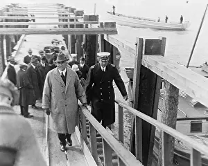 Lcgr15112 Prints: President Warren Harding boarding a ship during his Alaska tour