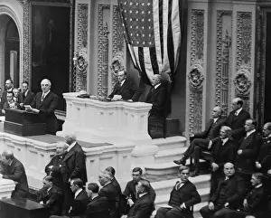 Calvin Prints: President Warren Harding speaking to a joint session of Congress