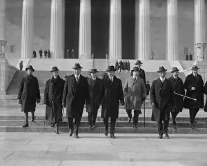 Calvin Prints: President Warren Harding and VP Calvin Coolidge in a group near the Lincoln Memorial