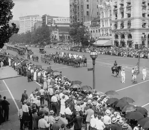 Automobiles Prints: President Warren Harding's funeral procession, Aug. 8, 1923, on Pennsylvania Avenue
