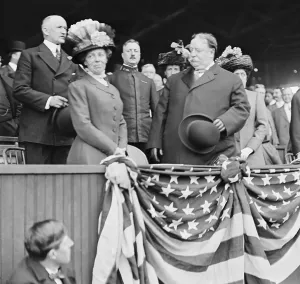 William Howard Prints: President William Howard Taft and First Lady Helen Taft at a 1910 baseball game in Washington