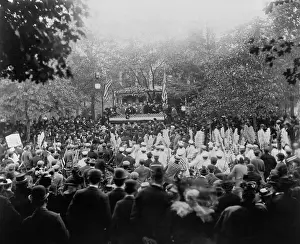 Canton Prints: President William McKinley speaking to Chicago Wheelman as bicyclists were called in 1901