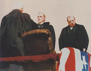 Platform Prints: President William McKinley takes the oath of office from Chief Justice Melville Fuller