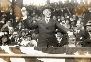 Pitching Prints: President Woodrow Wilson throwing out the first ball, opening day, 1916