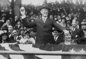 Ladies Prints: President Woodrow Wilson throwing out the first ball