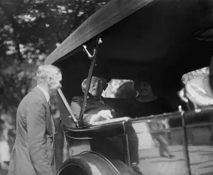 Woodrow Prints: Former President Woodrow Wilson and his wife Edith call at White House the day after Warren Hardings death