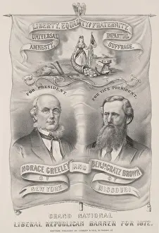 Governor Prints: Presidential campaign banner for the 1872 Liberal Republican Party