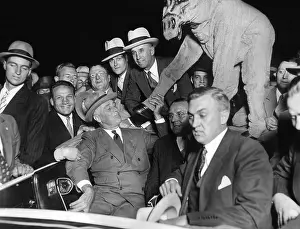 Anton Prints: Presidential nominee Gov. Franklin Roosevelt campaigning with Chicago Governor Anton Cermak