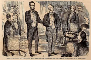 Magazine Illustration Prints: Presidents Buchanan and Lincoln entering the Senate Chamber before the Inauguration