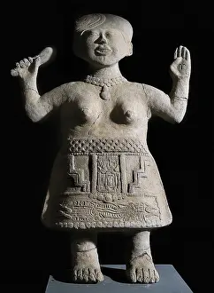 Terracotta Prints: Priestess with raised arms. 4th-9th c