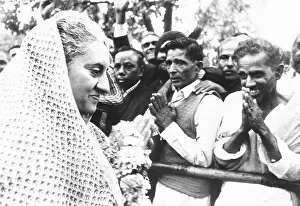 Cheering Prints: Prime Minister Indira Gandhi cheered as her New Congress Party won a two-thirds majority