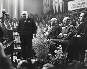 Lcgr1501 Prints: Former Prime Minister Winston Churchill opening General Election campaign at Leeds