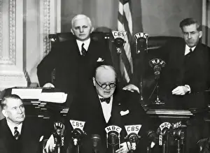 Lcgr1501 Prints: Prime Minister Winston Churchill speaking to a joint session of Congress